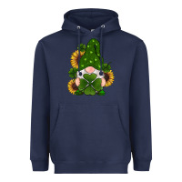 Navy st patricks day shamrock gnomes  sunflowers Heavyweight Hoodie - RanaPortraitStore