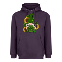 Plum st patricks day shamrock gnomes  sunflowers Heavyweight Hoodie - RanaPortraitStore