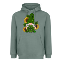 Sage st patricks day shamrock gnomes  sunflowers Heavyweight Hoodie - RanaPortraitStore