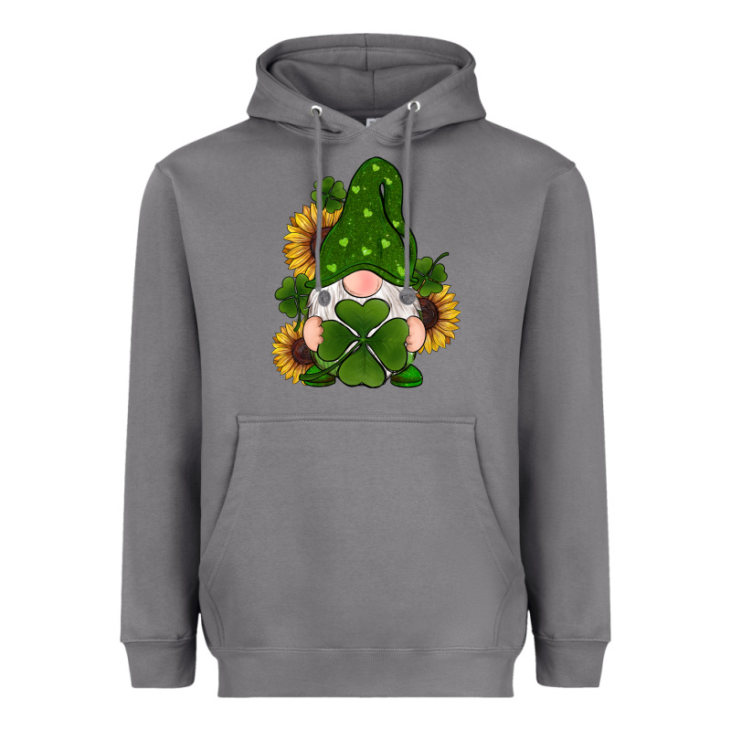 St Patricks Day Shamrock Gnomes  Sunflowers Heavyweight Hoodie by RanaPortraitStore | Teevron