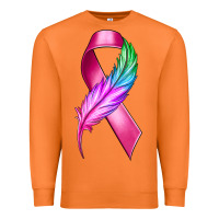 Carrot Breast Cancer Ribbon with Feather Premium Sweatshirt - texasbilliewilder