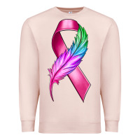 Breast Cancer Ribbon With Feather Premium Sweatshirt | Teevron