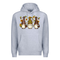 Heather Grey coffee gnomes Premium Hoodie - Artiststas