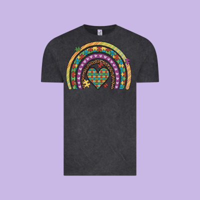 Autism Awareness Heart Leopard Rainbow Vintage Tee Designed By Artiststas