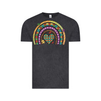 Vintage Black autism awareness heart leopard rainbow Vintage Tee - Artiststas