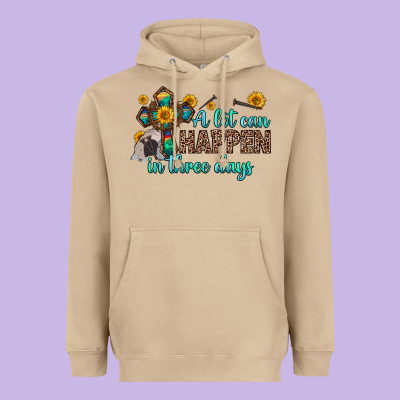 A Lot Can Happen In Three Days Heavyweight Hoodie Designed By Zillion Design Studio
