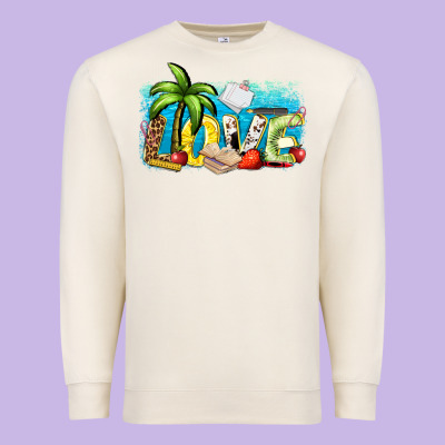 Love Summer Teacher Premium Sweatshirt Designed By Zillion Design Studio