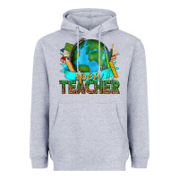 Heather Grey sped teacher with earth globe Heavyweight Hoodie - texasbilliewilder