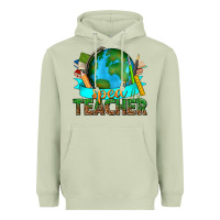 Matcha sped teacher with earth globe Heavyweight Hoodie - texasbilliewilder