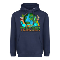 Navy sped teacher with earth globe Heavyweight Hoodie - texasbilliewilder