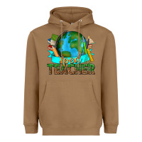 Toasted Coconut sped teacher with earth globe Heavyweight Hoodie - texasbilliewilder