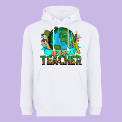 Sped Teacher With Earth Globe Heavyweight Hoodie Designed By Texasbilliewilder
