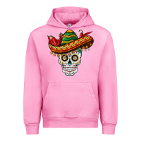 Fuchsia Pink cinco de mayo sombrero skull Urban Hoodie - BarkalooDesign