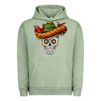 Pigment Oil Green cinco de mayo sombrero skull Urban Hoodie - BarkalooDesign