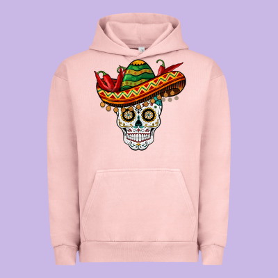 Cinco De Mayo Sombrero Skull Urban Hoodie Designed By Barkaloodesign