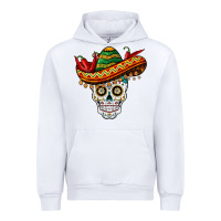 White cinco de mayo sombrero skull Urban Hoodie - BarkalooDesign