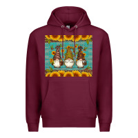 Burgundy coffee gnomes Premium Hoodie - Artiststas
