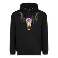 Black mardi gras bullskull Heavyweight Hoodie - RanaPortraitStore