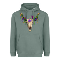 Sage mardi gras bullskull Heavyweight Hoodie - RanaPortraitStore