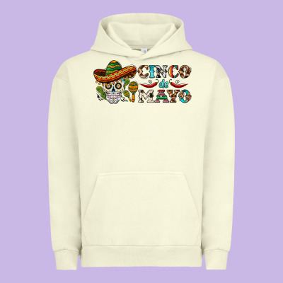 Cinco De Mayo Skull Urban Hoodie Designed By Barkaloodesign