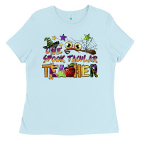 Baby Blue one spook tacular teacher Ladies Tee - BarkalooDesign