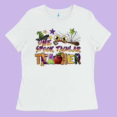 One Spook Tacular Teacher Ladies Tee Designed By Barkaloodesign