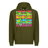 Army Green margarita serape seamless pattern Premium Hoodie - BundleAndBundleShop