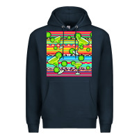 Navy margarita serape seamless pattern Premium Hoodie - BundleAndBundleShop