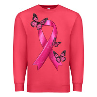 Cardinal Breast Cancer Ribbon with Butterfly Premium Sweatshirt - texasbilliewilder