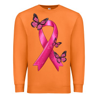 Carrot Breast Cancer Ribbon with Butterfly Premium Sweatshirt - texasbilliewilder