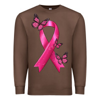 Chestnut Breast Cancer Ribbon with Butterfly Premium Sweatshirt - texasbilliewilder