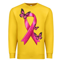 Lemon Breast Cancer Ribbon with Butterfly Premium Sweatshirt - texasbilliewilder
