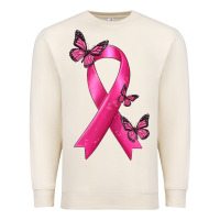 Sandshell Breast Cancer Ribbon with Butterfly Premium Sweatshirt - texasbilliewilder