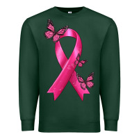 Sports Green Breast Cancer Ribbon with Butterfly Premium Sweatshirt - texasbilliewilder