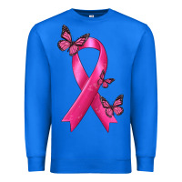 True Royal Breast Cancer Ribbon with Butterfly Premium Sweatshirt - texasbilliewilder