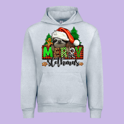 Merry Slothmas Urban Hoodie Designed By Jasminsmagicworld