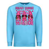 Ocean Blue Breast Cancer Warrior Afro Gnomes Premium Sweatshirt - texasbilliewilder