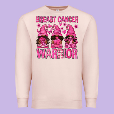 Breast Cancer Warrior Afro Gnomes Premium Sweatshirt Designed By Texasbilliewilder