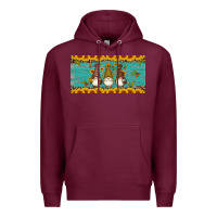 Burgundy coffee gnomes Premium Hoodie - Artiststas