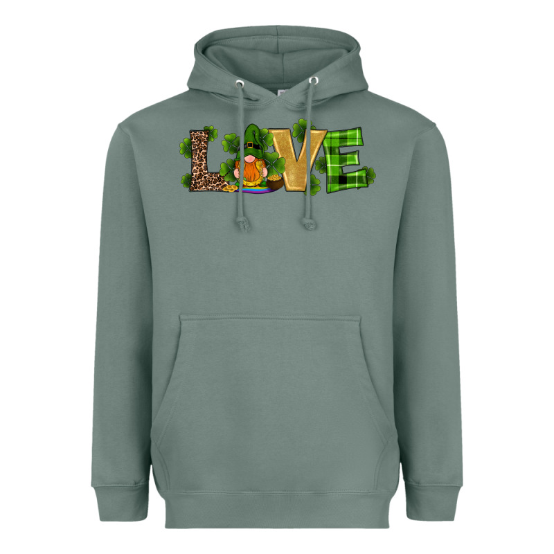 St Patricks Day Gnomes Shamrock Horseshoes Love Heavyweight Hoodie by RanaPortraitStore | Teevron