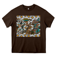 Chocolate Brown Easter Heavy Core Tee - CowhideDigitalArt