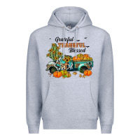 Heather Grey grateful thankful blessed Premium Hoodie - JahusDesignShop