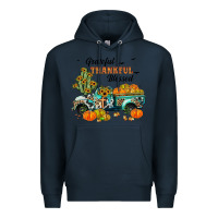 Navy grateful thankful blessed Premium Hoodie - JahusDesignShop
