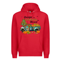 Red grateful thankful blessed Premium Hoodie - JahusDesignShop