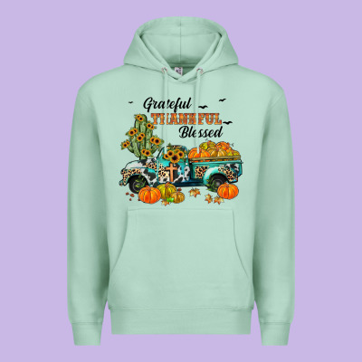 Grateful Thankful Blessed Premium Hoodie Designed By Jahusdesignshop