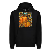 Black sunflowers, pumpkin, cowhide, serape Premium Hoodie - JahusDesignShop