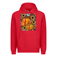 Red sunflowers, pumpkin, cowhide, serape Premium Hoodie - JahusDesignShop