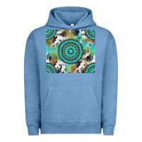 Pigment Pebble Blue gemstone leopard cowhide Urban Hoodie - NancyCooperArtShop