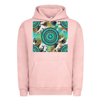 Pigment Salmon gemstone leopard cowhide Urban Hoodie - NancyCooperArtShop