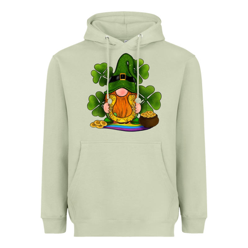 St Patricks Day Gnomes Shamrock Gold Horseshoes Rainbow Heavyweight Hoodie by RanaPortraitStore | Teevron